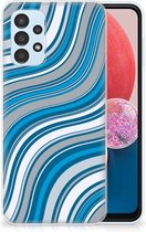 TPU Case Geschikt voor Samsung Galaxy A13 4G Telefoonhoesje Golven Blauw