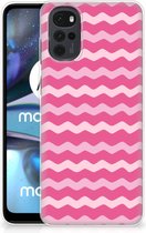 Bumper Hoesje Motorola Moto G22 Smartphone hoesje Waves Pink