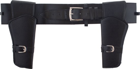 Verkleed cowboy holster voor 2 revolvers/pistolen - maat is voor volwassenen