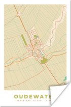 Poster Oudewater - Kaart - Plattegrond - Stadskaart - 80x120 cm