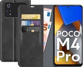 Xiaomi Poco M4 Pro Bookcase hoesje - Just in Case - Effen Zwart - Kunstleer