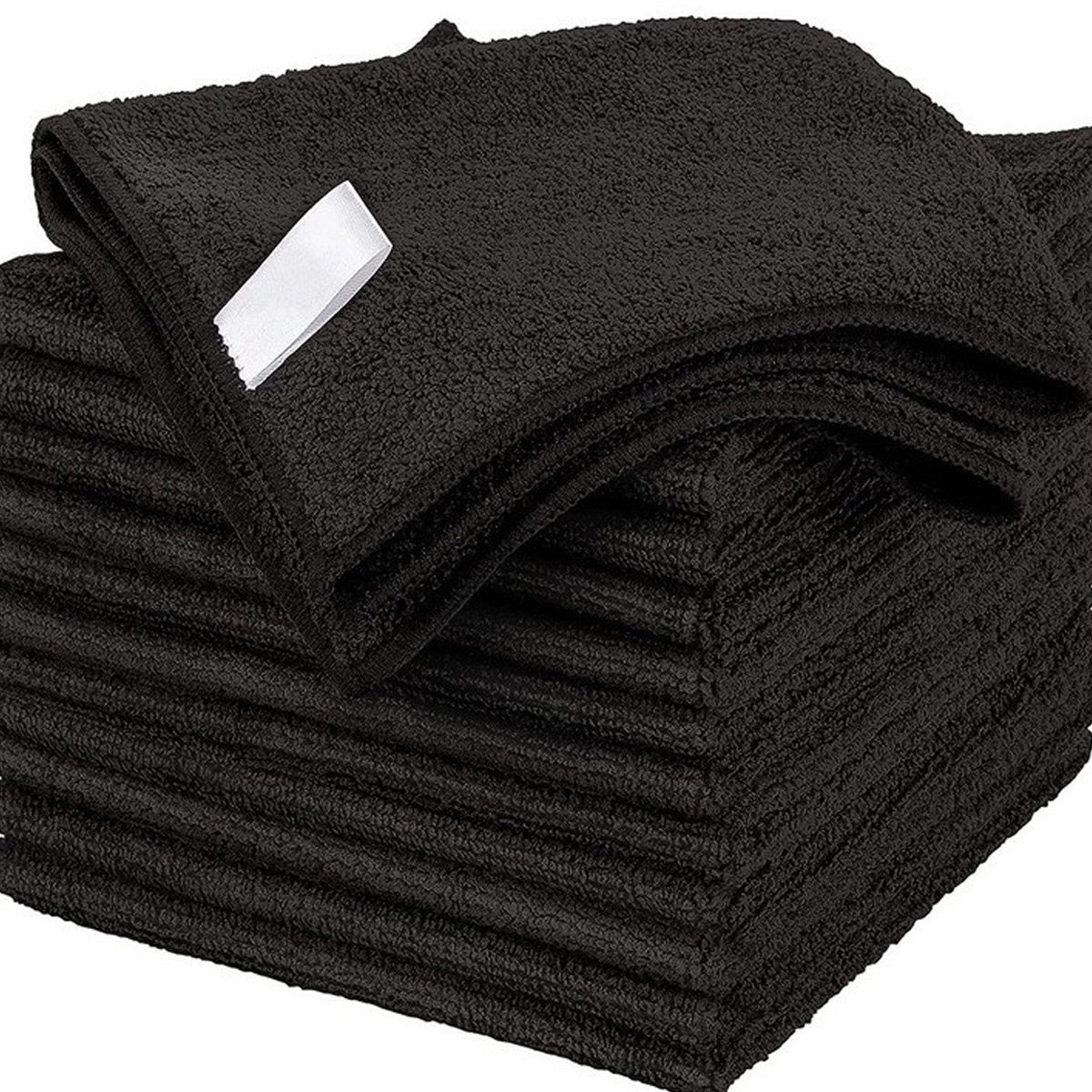 Microvezeldoek - universele microvezeldoeken - streeploze schoonmaakdoeken - verpakking van 12 - zwart - maat 30 x 30 cm