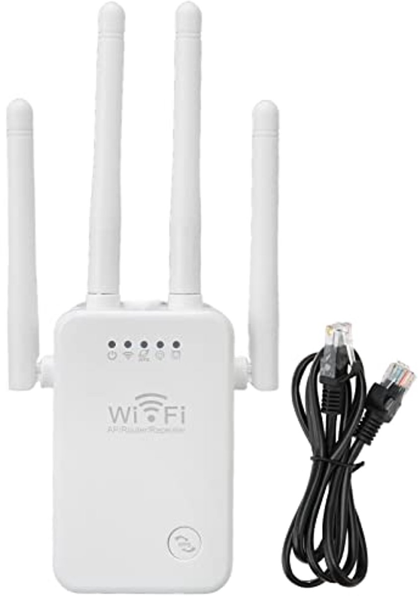 WiFi-extender met 4 Antennes en 3 Modi - Verbeter Je WiFi-signaal voor Thuis, Appartement of Kantoor