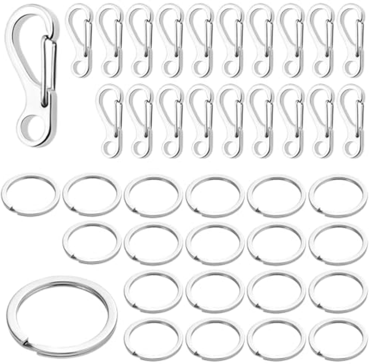 40 Stuks Mini Karabijnhaak - Sleutelhanger Clip voor Kamperen, Wandelen en Reizen