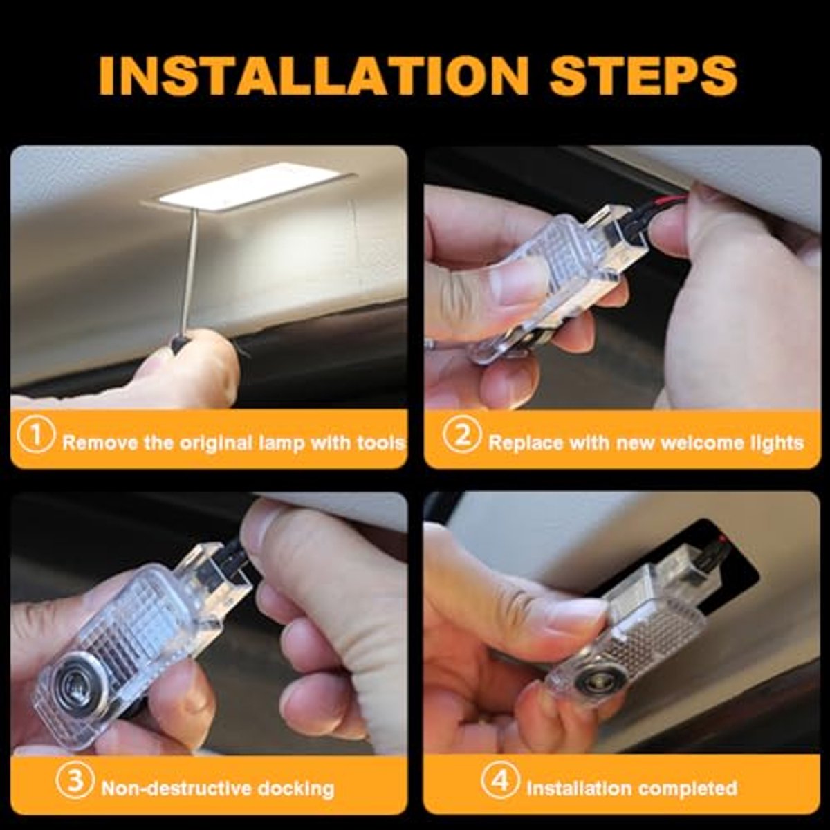2 Stuks Canbus Auto Led Onder Zijspiegel Instapverlichting Lamp Geen