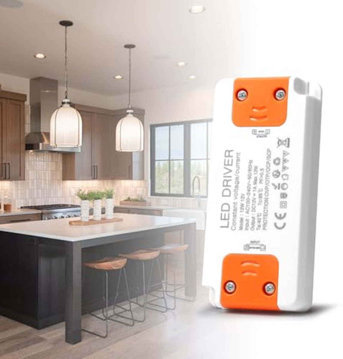 220V naar 12V LED Transformator 12W - Spanningsadapter en Driverconverter