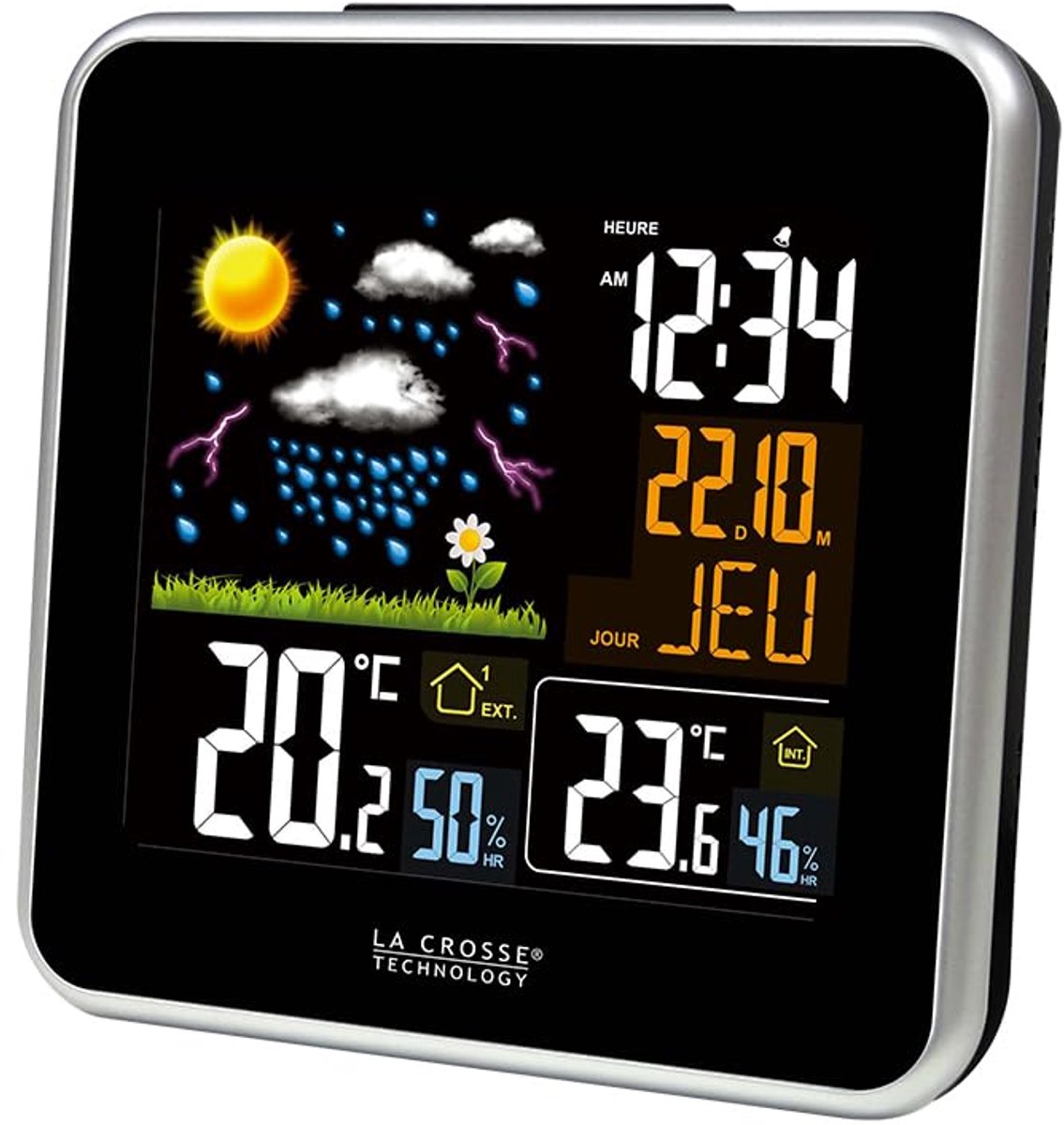 Weerstation met gekleurd LCD-display voor nauwkeurige weersinformatie