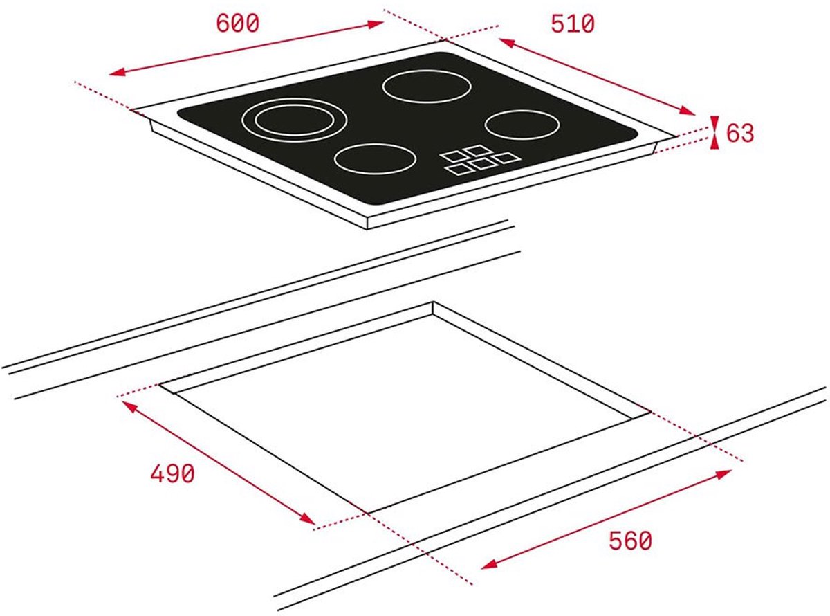 Teka TB6315 - Vitro-keramische Kookplaat - 60 cm