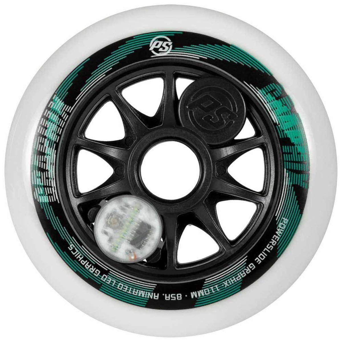 Powerslide Graphix Left Wiel Wit 125 mm