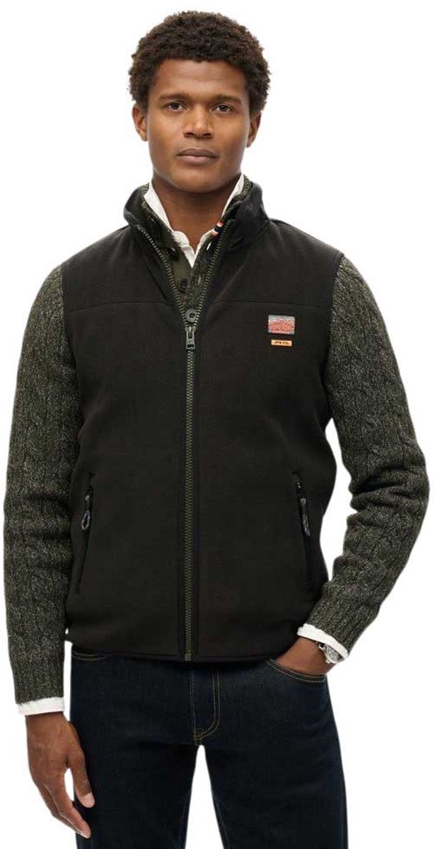 Superdry Active Fleece Bodywarmer Heren Gilets Zwart