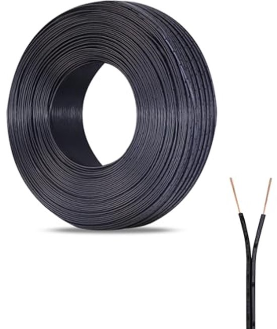 14 gauge 2-aderige elektrische kabel, 14 AWG 2,08 mm PVC-kabel, laagspanning 12 V/24 V DC, aluminium met koper bekleed (CCA) flexibel/2- aderig voor auto-ledstrips maritieme verlichting (5 m