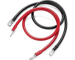 Auto Accukabel Set 2 Stuks 70 cm met Ringklemmen voor Voedingsbatterijen en Tractiebatterijen