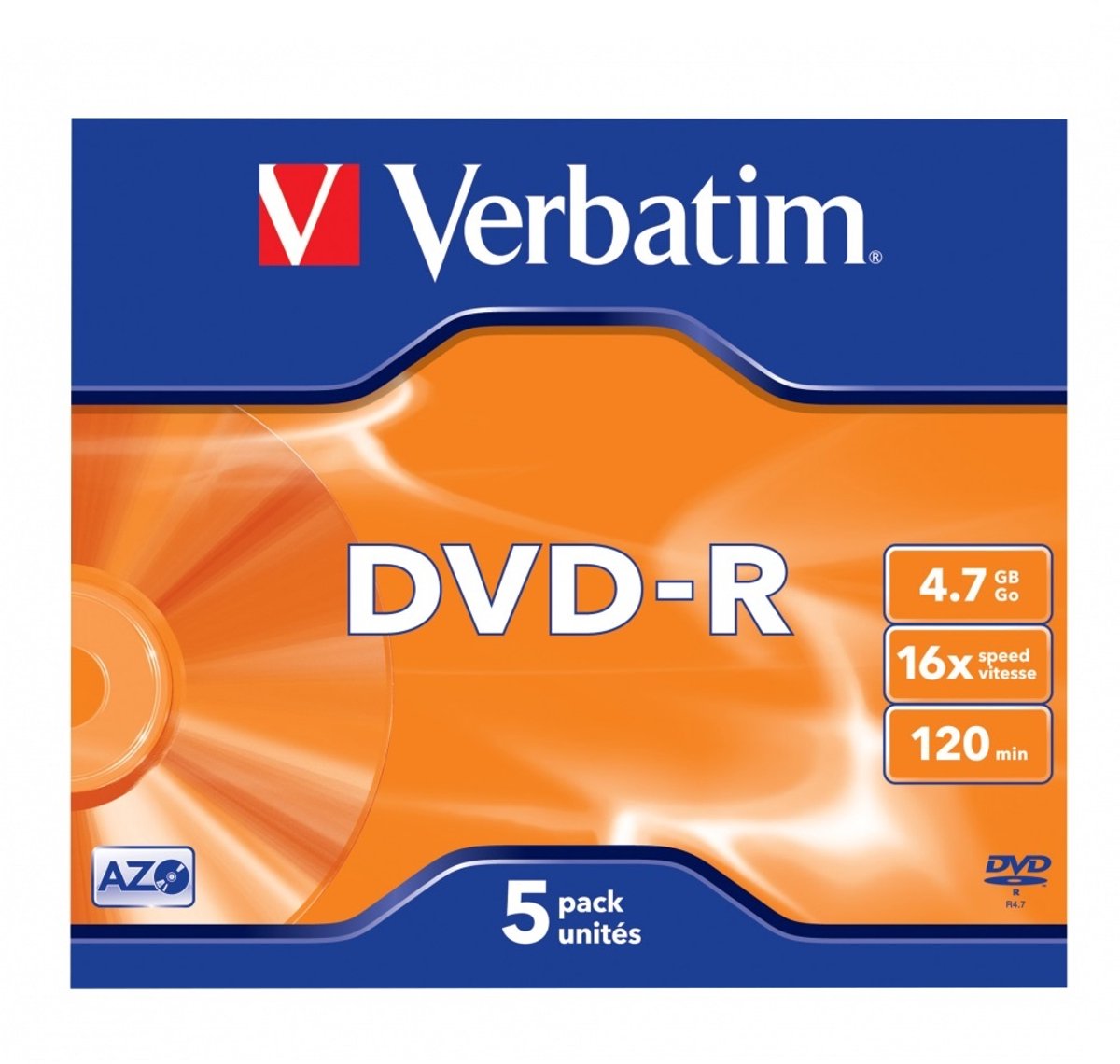 Verbatim 43519 DVD-R Matt Silver Schijven - 5 Stuks / Jewelcase