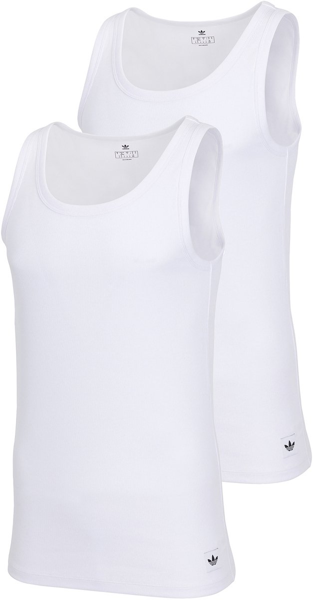 adidas Originals 2PK Tank Top - Comfort Rib Cotton - Onderbroek Mannen - 2x wit