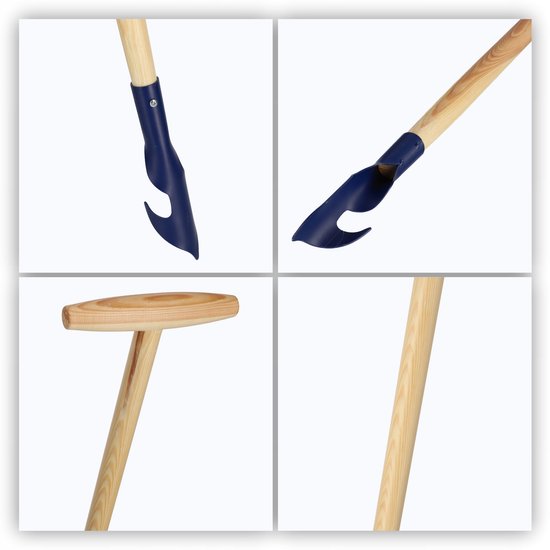 KADAX Onkruidsteker met houten steel, onkruidverwijderaar van metaal, onkruidwieder met spiraalvormige kop, wortelwieder voor het verwijderen van onkruid (L: 116 cm, blauw) van Merkloos	 — afbeelding 2