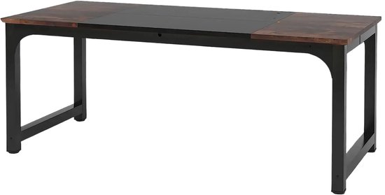 Lang bureau – vergadertafel – zwart/bruin