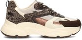 POSH by Poelman AYOKI Dames Sneakers - Bruin Met Dierenprint
