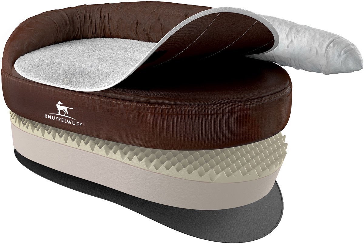 Knuffelwuff orthopedisch hondenbed Jessy oversized XXXL 155 x 105cm bruin