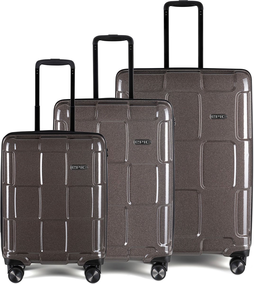 Epic Crate Reflex 4-Wiel Kofferset 3st. - Harde bagage - TSA slot - charcoalblack