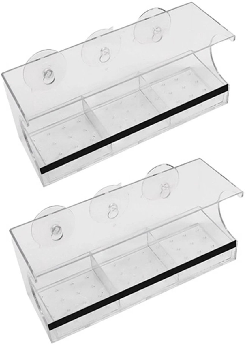 2-pack raamvoederhuisjes met zuignappen, vogelvoederhuisjes