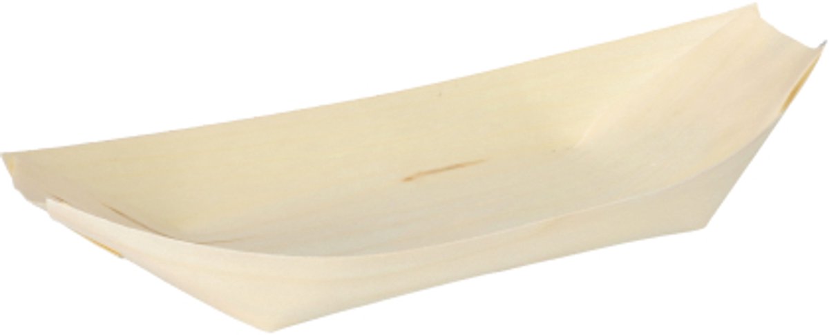 50 Fingerfood - Schalen, hout pure 25 cm x 10 cm Bootje