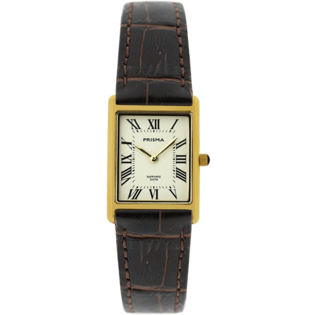 Prisma dames horloge P.2350 Baroness Gold leder wit-bruin