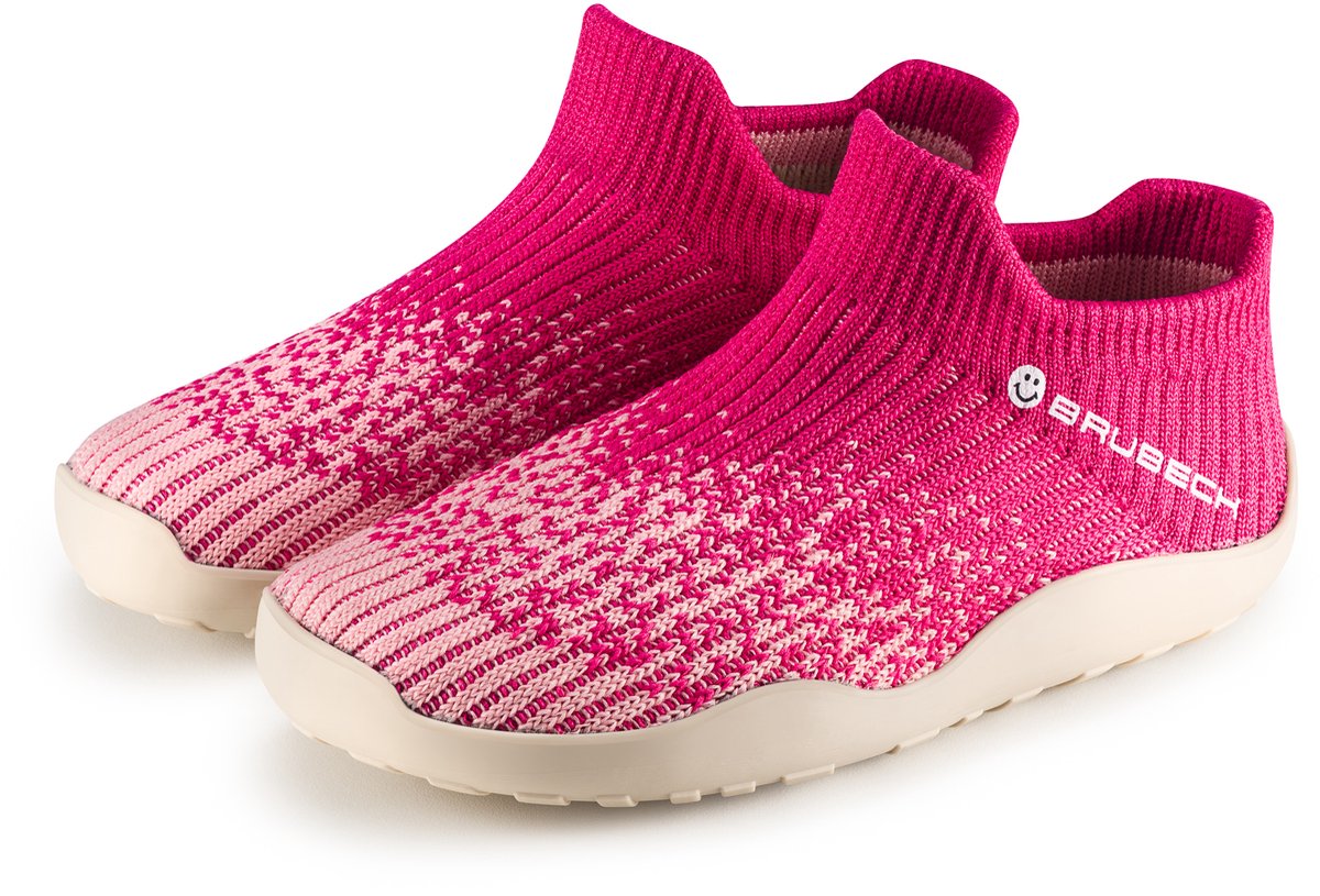 Brubeck BAREFOOT Merino Kinderschoenen Unisex – Flexibel & Ademend – Comfortabel & Natuurlijk Lopen – Roze/Crème 28