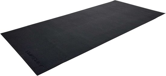 Zwarte Tunturi fitnessmat met subtiele textuur.