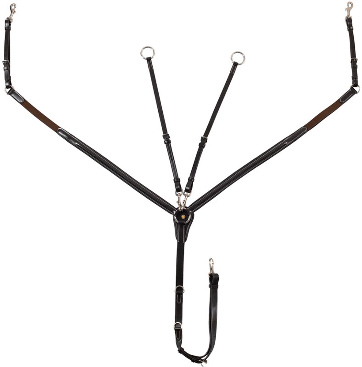 Equestro Leather & Elastic Inserts & Removable Martingale Borsttuig Bruin Cob