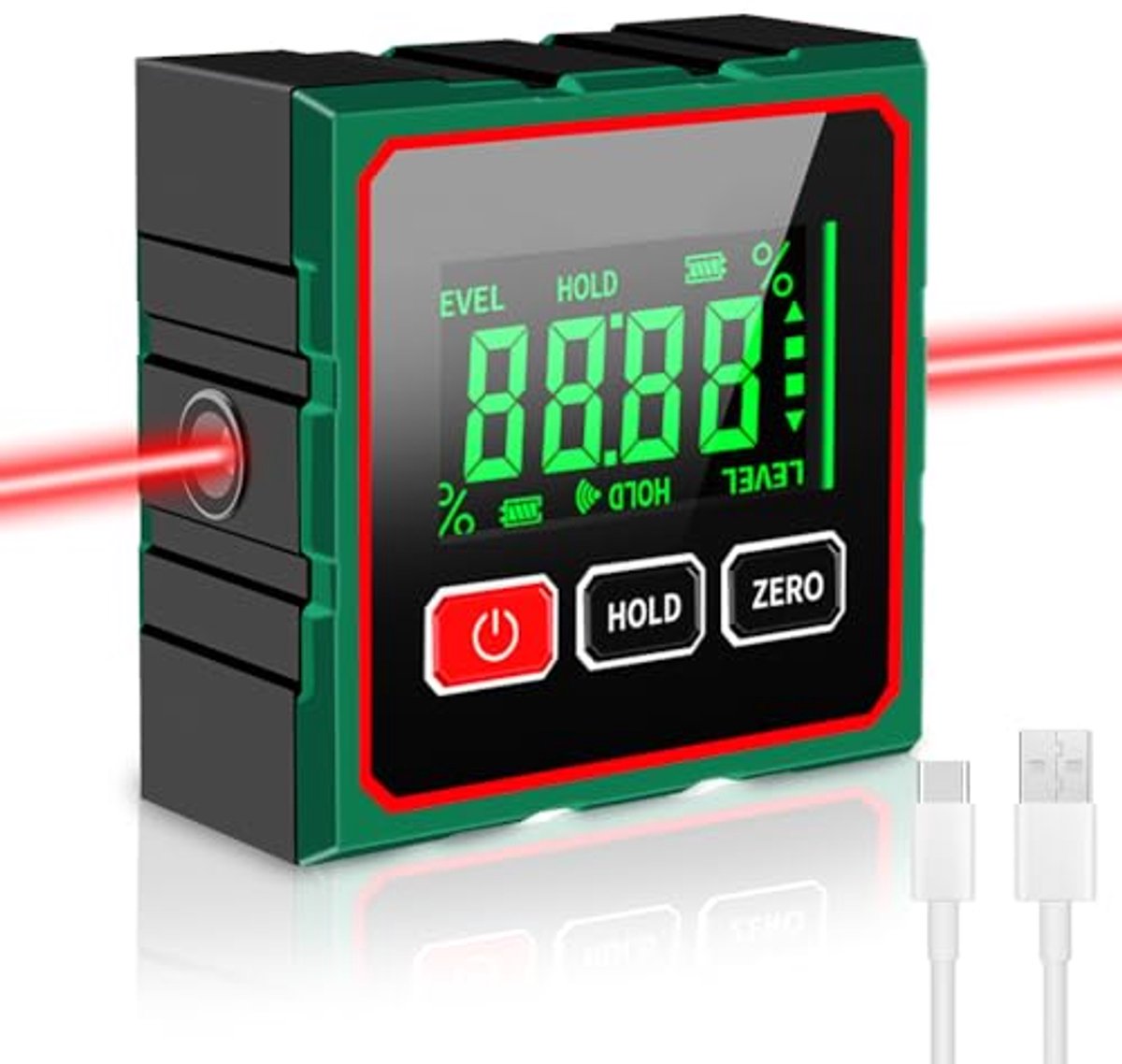 Digitale gradenboog en hellingsmeter met LCD-display en IP54 waterdicht