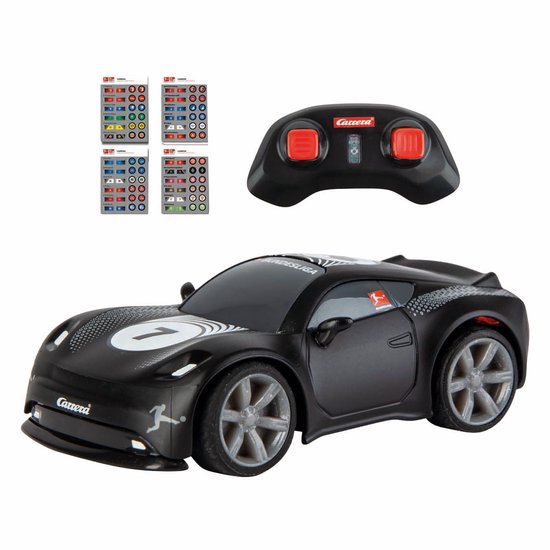 Carrera RC voertuig - Mini RC Auto - Voetbal - Bundesliga - Zwart - 2,4GHz RC Model Kant en Klaar - 1:43