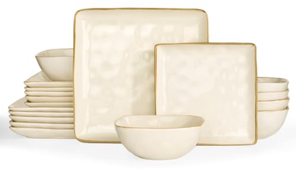 18-delig vierkant servies voor 6 personen - Ocean Series