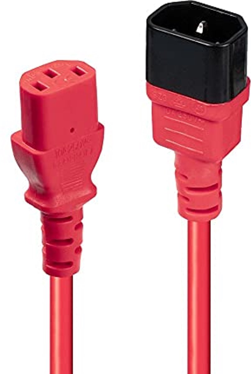 Verlengkabel IEC 0,5 m - Rood