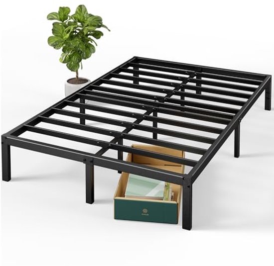 Bed 180x200 Yicensen Bedframe 120x200 Cm - 46 Cm Hoogte Met Opbergruimte Onder Het Bed, Metalen Tweepersoonsbedframe Met Zware Metalen Latten Voor Stabiele Stabiel Metalen Bed