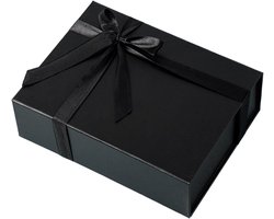 Grote geschenkdoos met deksel (26 x 19 x 8 cm) - Cadeaudoos voor bruiloft, kerst, verjaardag en jubileum - Zwart