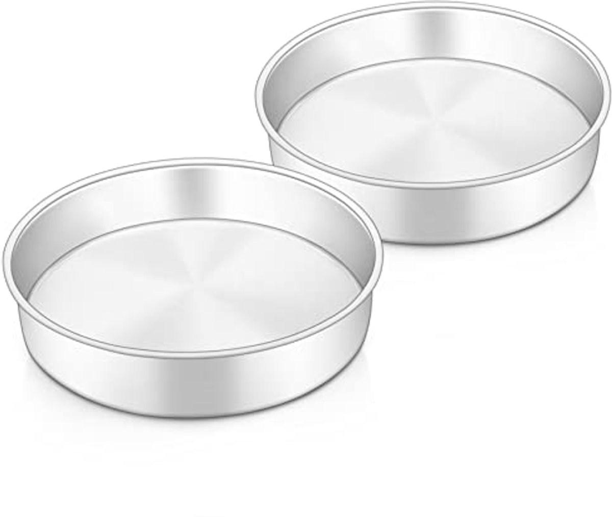 Ronde taartbakvormen set van 2 - Roestvrij staal, 24 cm, niet-giftig en vaatwasmachinebestendig