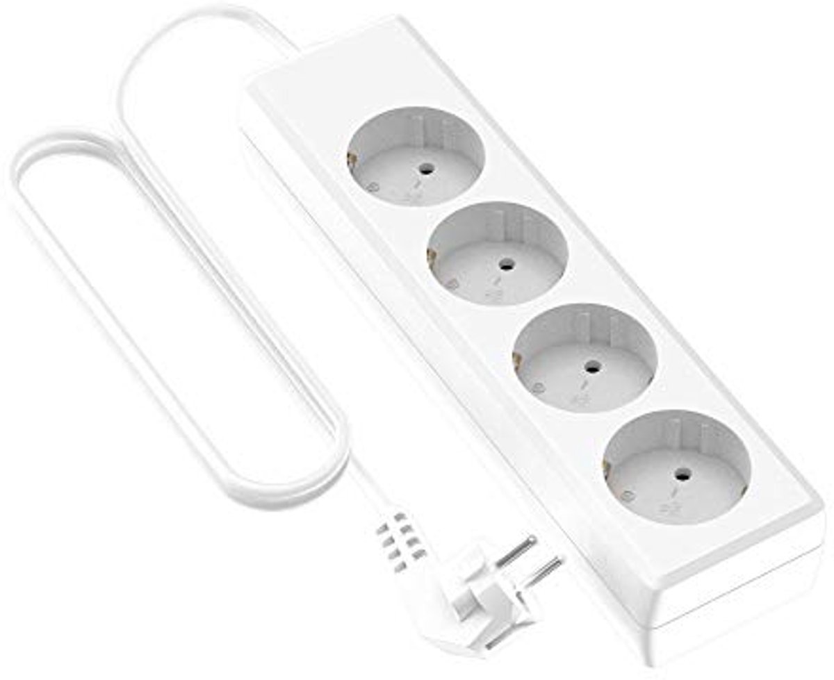 4-voudige contactdoos wit voor meerdere apparaten