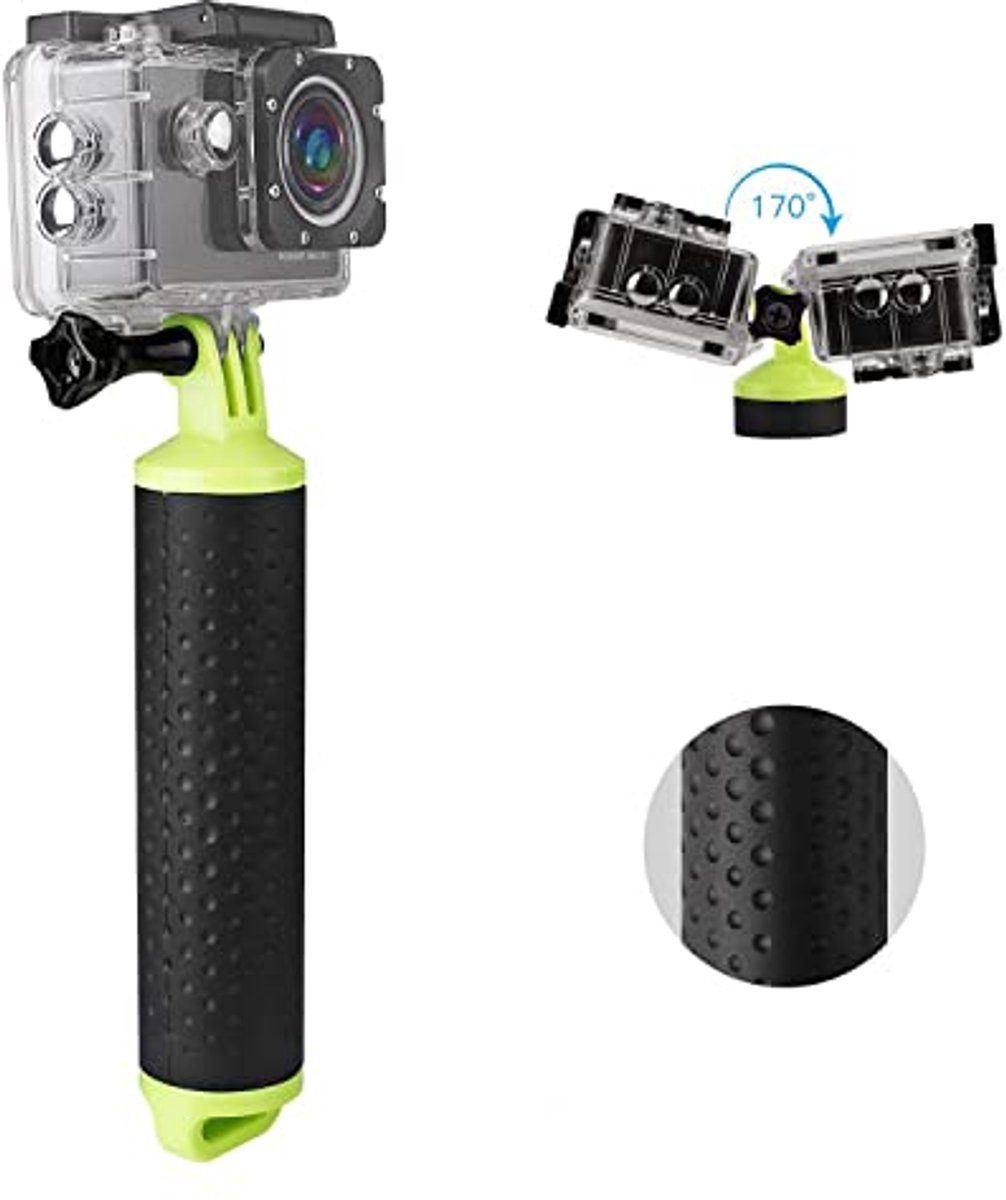 Waterproof Handle Monopod for Swimmer Selfies and Action Cameras