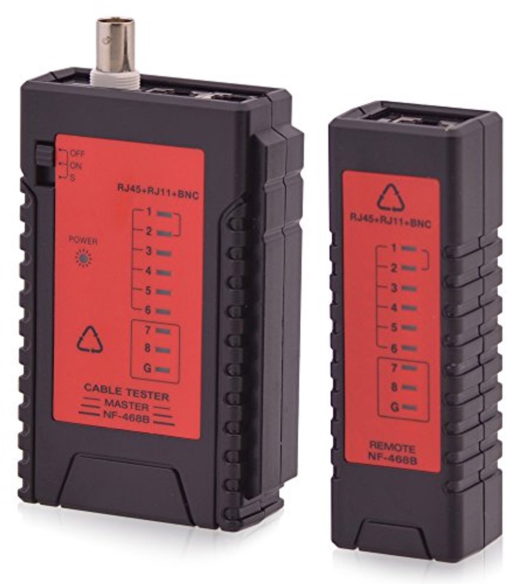 Netwerk kabeltester voor FTP en UTP kabels - betrouwbaar testen van RJ11, RJ45 en BNC verbindingen