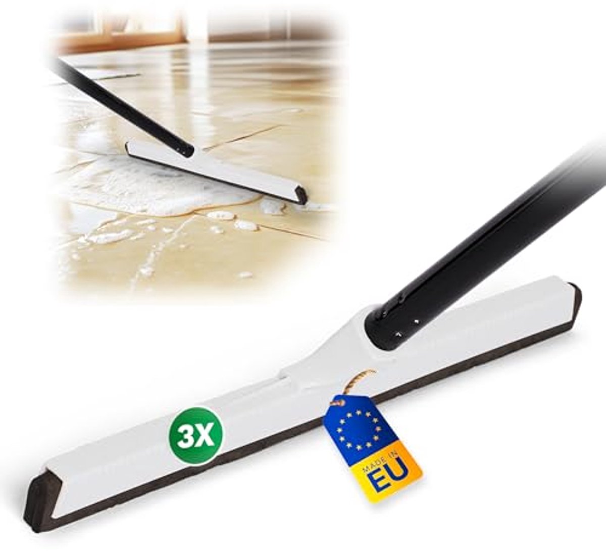 Badtrekker met schroefsteel voor douche en vloer - 43 cm