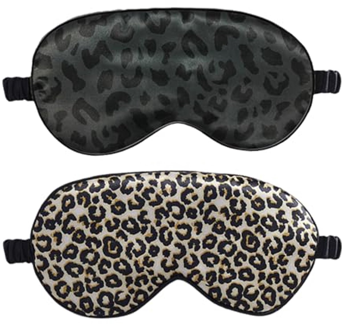2 Stuks Luipaardprint Oogmasker voor een Betere Slaap en Reiscomfort