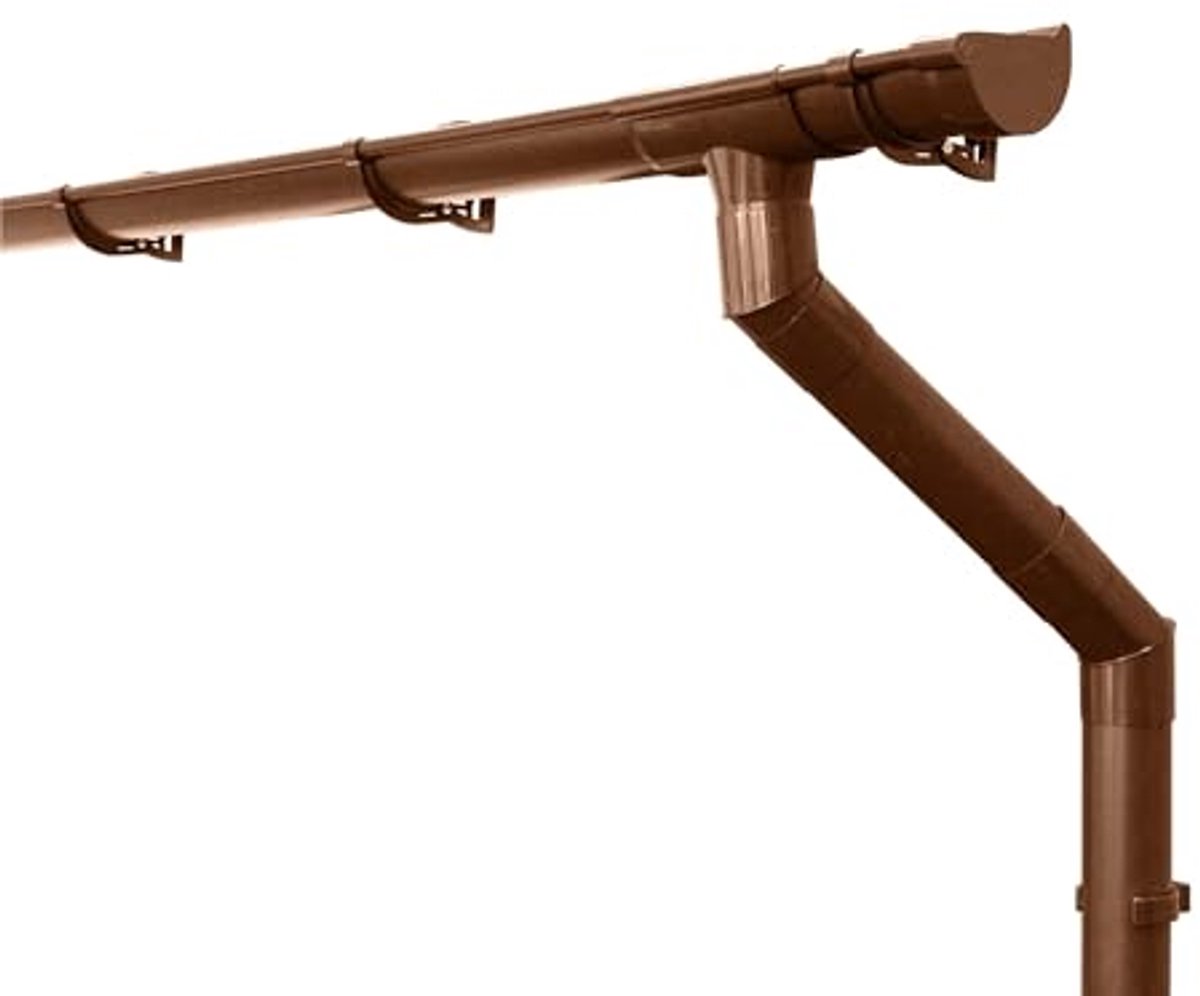 Compleet Halfrond Dakgotenset 125mm voor Professionele Dakafvoer - 8m Bruin