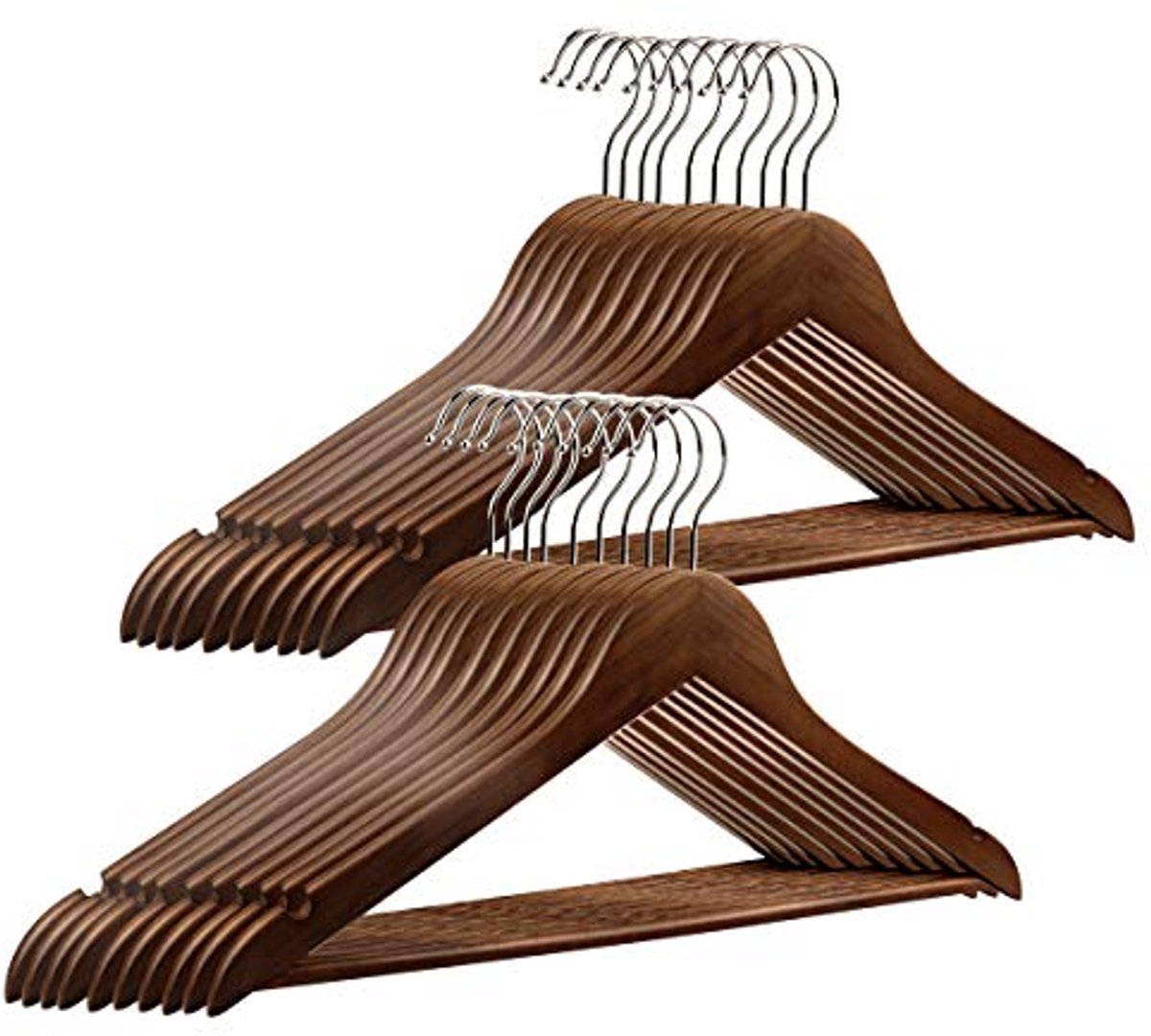 Vintage Draaibare Houten Jashangers – 20 Stuks