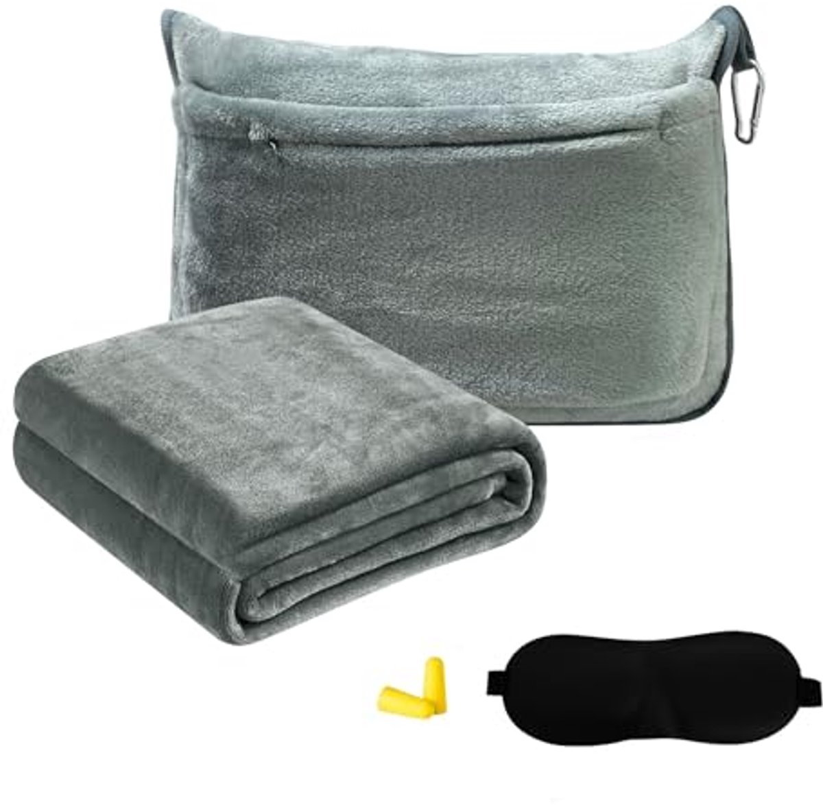 Image of 2-in-1 Reisdeken met Slaapmasker en Oordopjes - Ultralicht en Draagbaar voor Thuis, Kantoor en Reizen