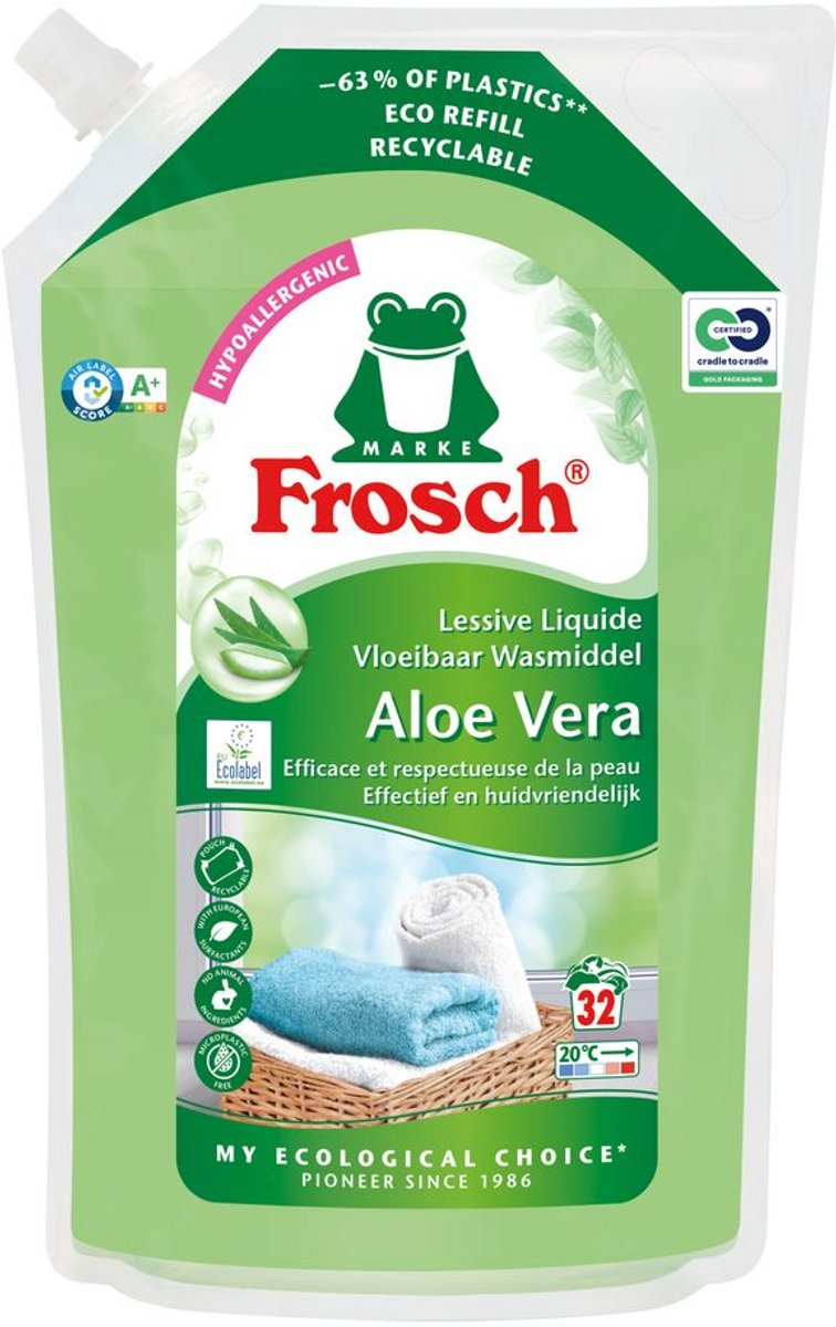 Frosch Vloeibaar Wasmiddel Aloë Vera Refill 1600ML