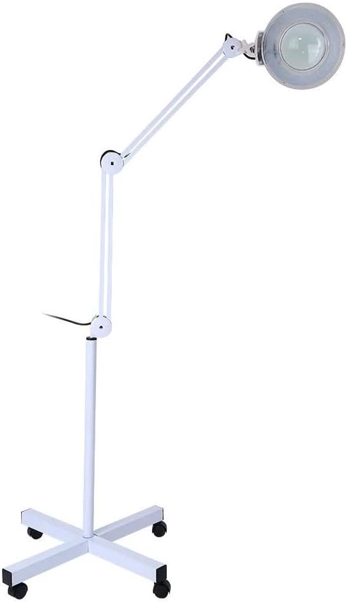 Witte LED vloerlamp - 5-voudige vergroting - opvouwbaar en afneembaar ontwerp - ideaal voor make-up - tatoeages - verlichting
