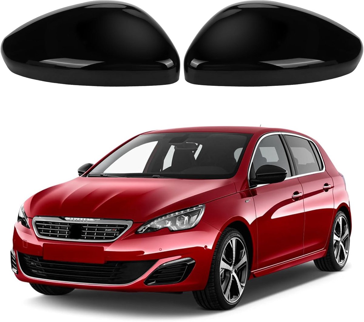 Image of 1 Pair Car Mirror Covers Vervanging voor Peugeot 308 MK2 2013-2022 - Achteruitkijkspiegel Covers - Zijkant Spiegels Links en Rechts 1610708080