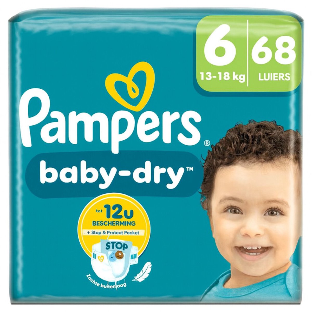 Pampers Luiers Baby Dry Maat 6 (13-18 kg) - 68 Stuks
