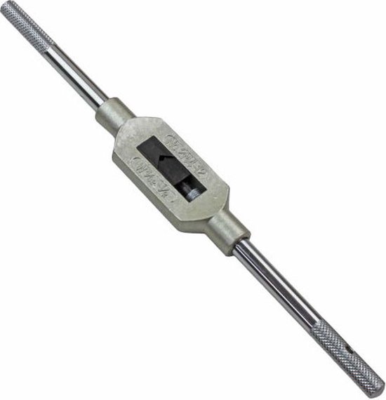 Verstelbaar wringijzer met taphouder, 380 mm lang, metaalkleurig.