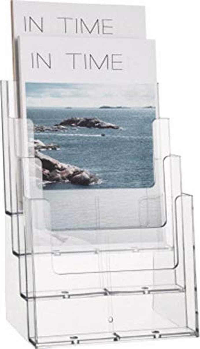 Tafelbrochurehouder 4 x DIN A5 - Glasheldere Presentatiemogelijkheid voor Brochures